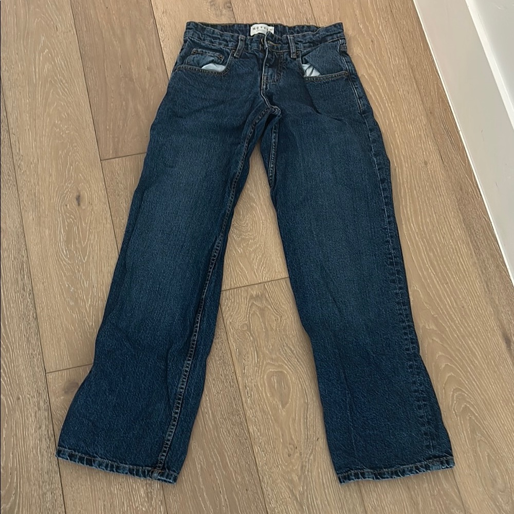 women's low rise baggy blue jeans